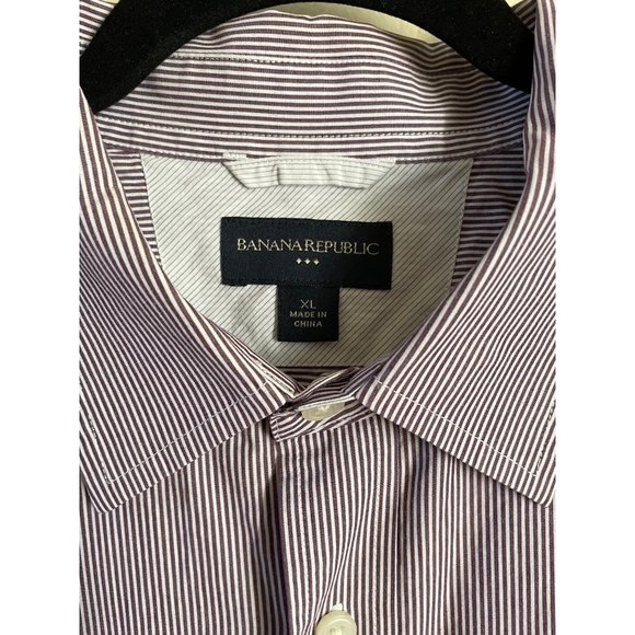 BANANA REPUBLIC Mens Cotton Long Sleeve Buttoned Striped Shirt size XL - Picture 11 of 11